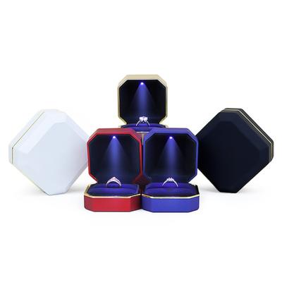 Luxury Jewelry Wedding Ring Box LED Light Ring Display Gift Boxes  Pendant Bracelet Necklace