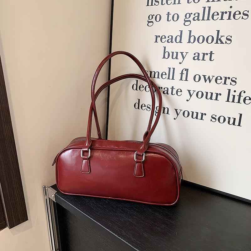 Korean Version Retro Fashion Versatile Bag Handbag New Portable Bowling Shoulder Bag Commuter Armpit Bag