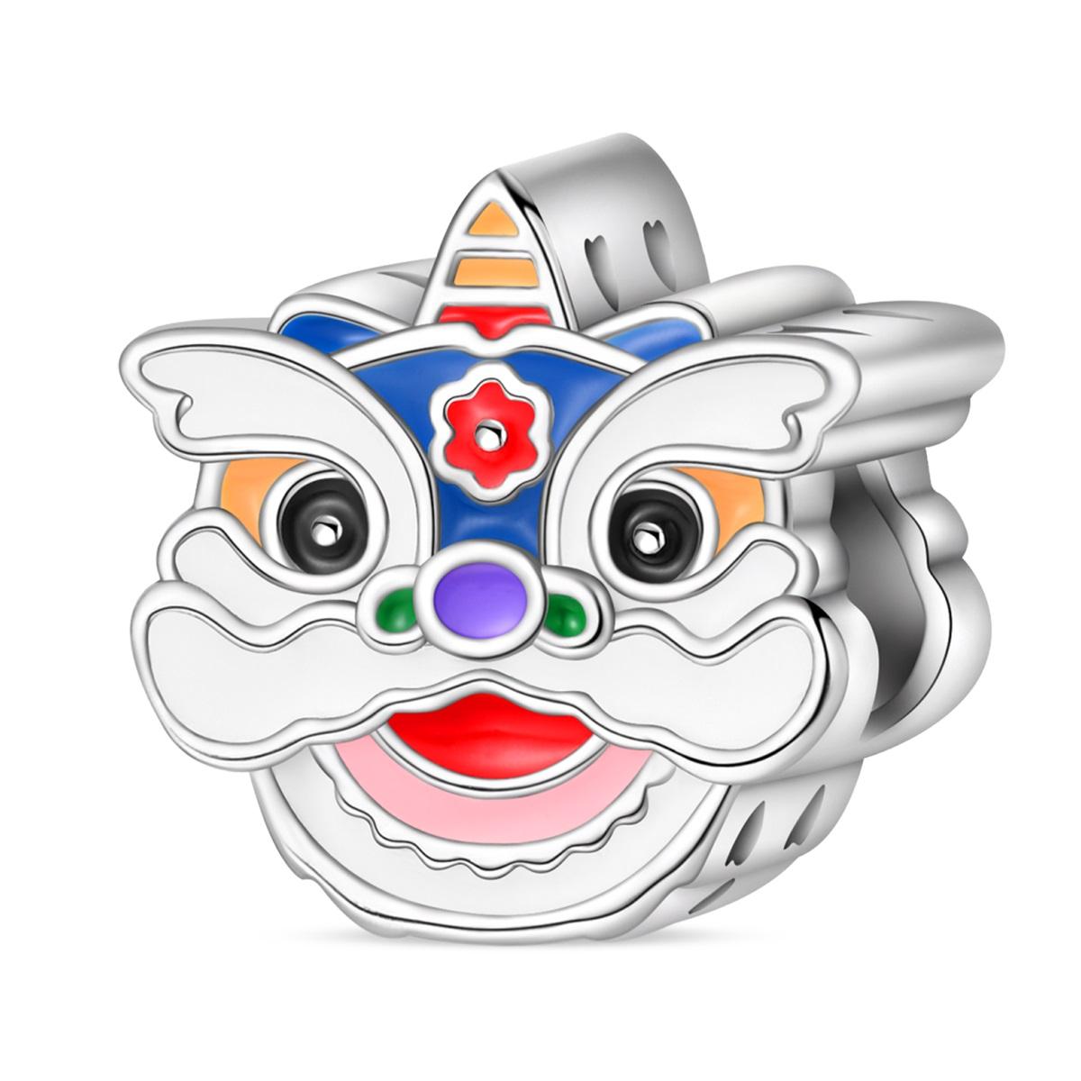 

Charm Bead Components Authentic Original Copper Metal White Lion Bead Components Compatible With Bracelet High Quality Fine Jewelry Do It Yourself