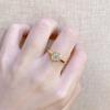 Real 14k Gold Diamond Ring for Women To Join Party Peridot Gemstone Wedding Diamante Engagement Jewelry Fine Ring