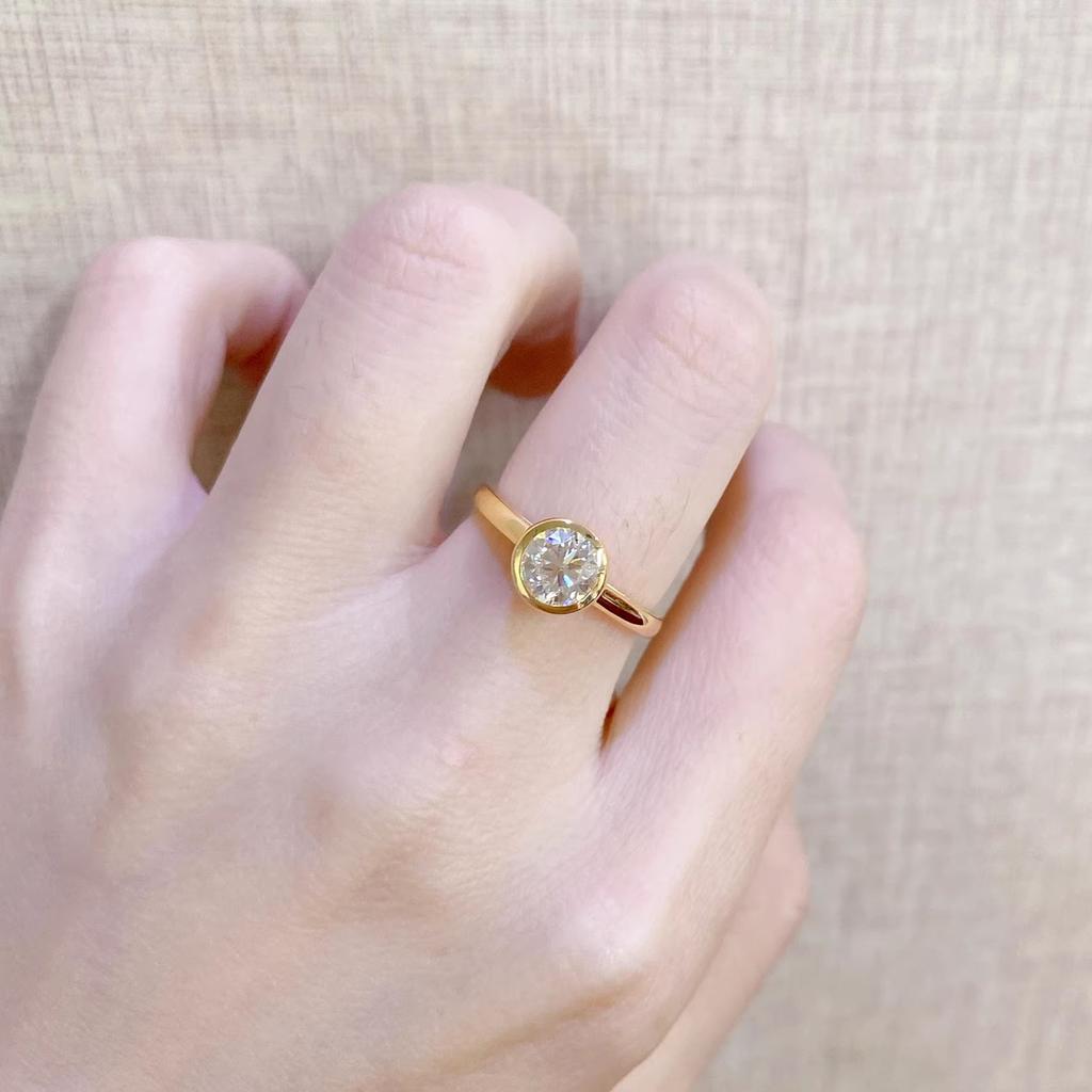 Real 14k Gold Diamond Ring for Women To Join Party Peridot Gemstone Wedding Diamante Engagement Jewelry Fine Ring