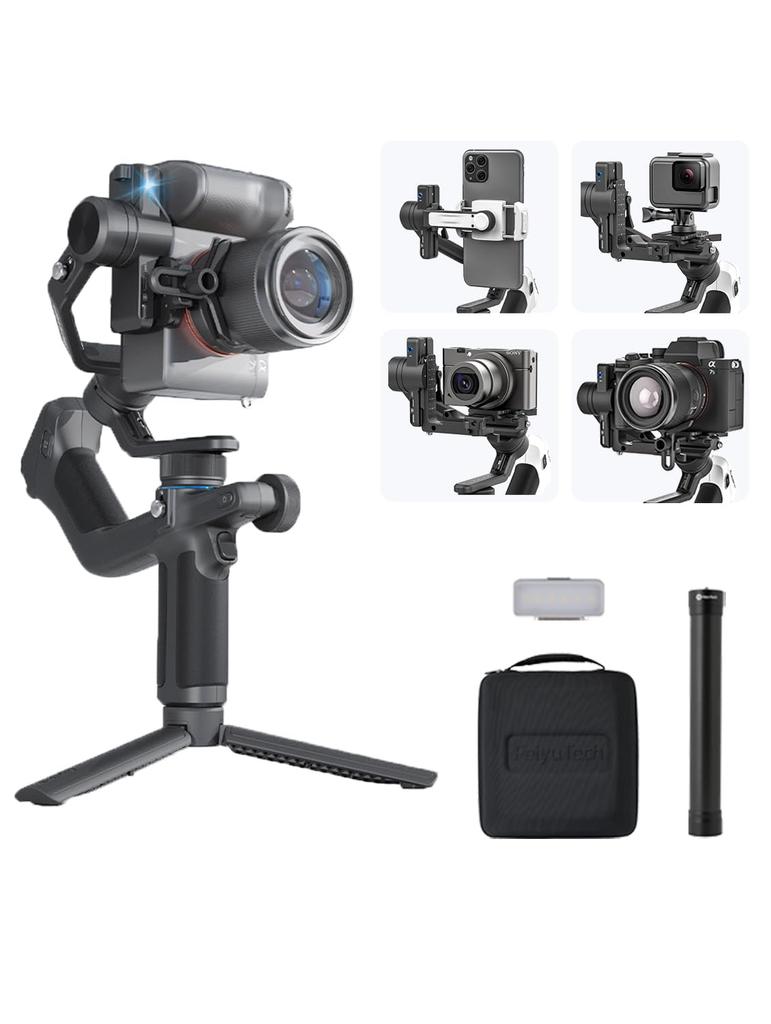 FeiyuTech SCORP Mini 2 Kit Camera Stabilizer Handheld Gimbal for Mirrorless DSLR Cameras A7III Canon R6 Nikon Z30 Fujifilm GoPro Smartphone AI Tracker