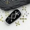 100Pcs 3D Punk Silver/White/Black/Gold Metal Parts Manicure Accessoire Nail Decoration Alloy Retro Circle Nails Art Charms