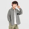 Duo Duo Jia Boy's Korean Style Black & White Plaid Long Sleeve Shirt