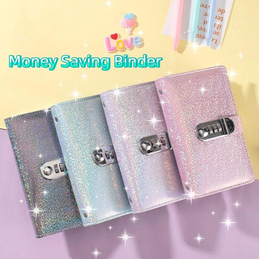 PU Leather Cover Password Lock Saving Notebook Budgeting Education Book  Financial Literacy