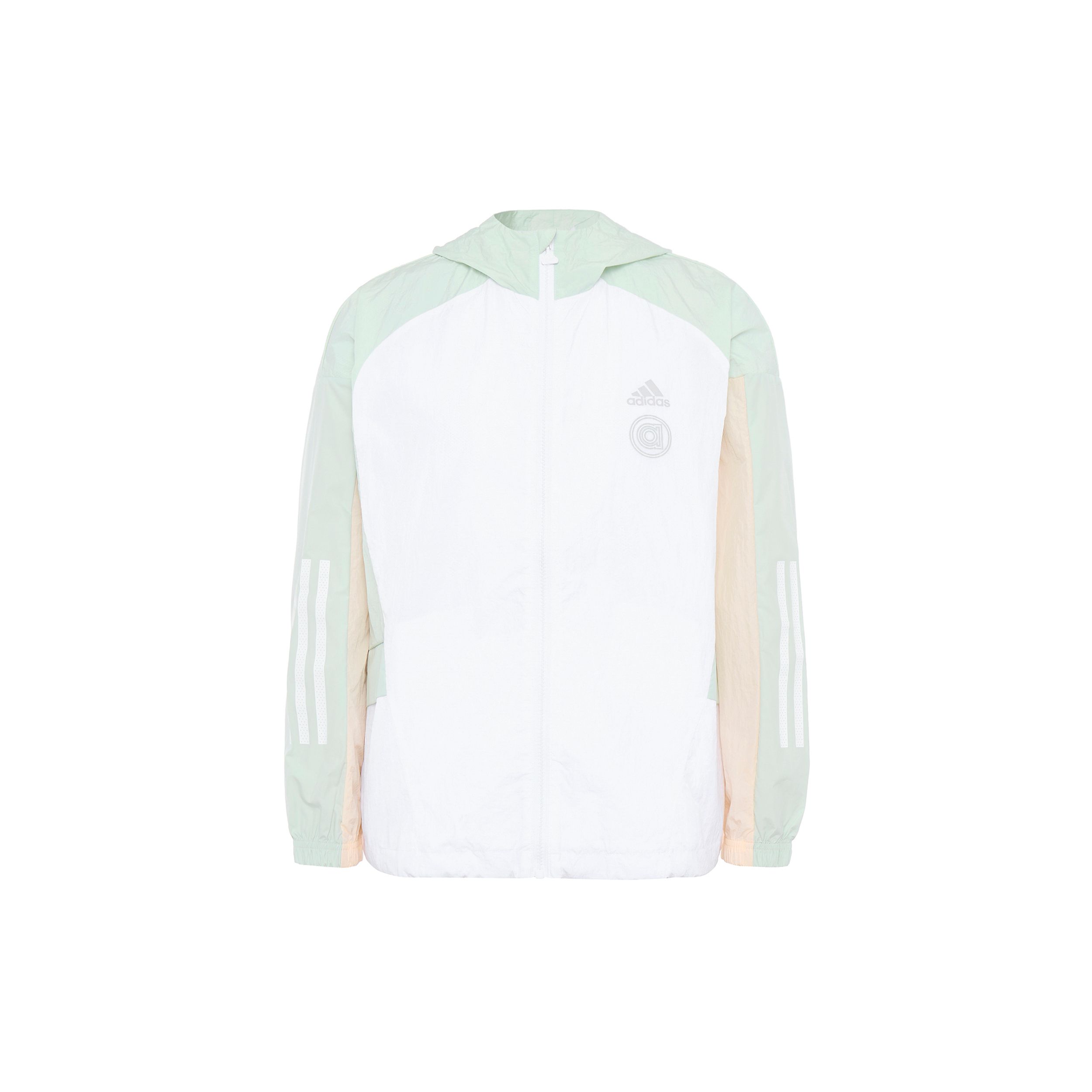 

Adidas Полосатая куртка с капюшоном на молнии с логотипом Женская верхняя одежда Белый HM5279 L