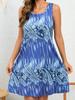 Summer Women's Round-neck Sleeveless Bohemian-style Printed Loose Short Dress, Suitable for Casual or Vacation