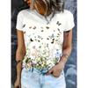 Summer Fashion Casual Butterfly Print Comfortable Soft Breathable Loose Simple Women's T-shirt
