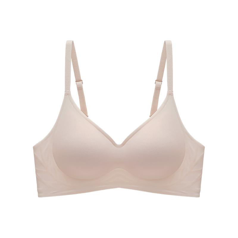 Summer underwear, women's thin collection, sub-breasts, seamless bra, large chest, small adjustment type, anti-sagging soft support bra