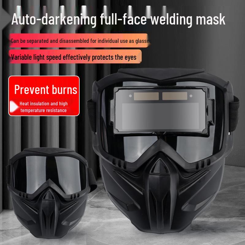 

Автоматически регулируемая сварочная маска-лицо с защитой от бликов и ожогов, дышащим дизайном, теплоизоляцией и защитой глаз.