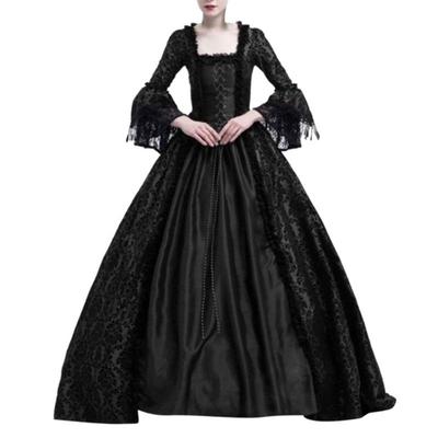 S-5XL Plus Size Court Dress Lace Stitching Large Dress Retro Medieval Renaissance Dress