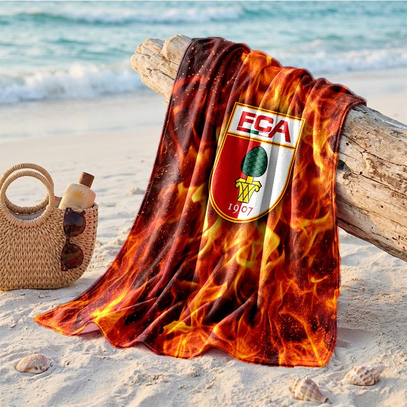 FC Augsburg FC Stampa Microfibra Asciugamano da Spiaggia Asciugatura Rapida Assorbente Grande Asciugamano per Spiaggia Nuoto Viaggio
