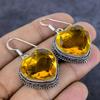 Natural Citrine Gemstone Handmade 925 Sterling Silver Jewelry Earring 1.69" f5A23
