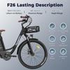 Electric Bicycle FAFREES F26 Lasting 250W Motor 36V20.3Ah Battery 26*1.95'' Tires 25km/h Max Speed 140km Range SHIMANO 7 Speed