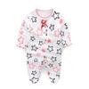 Baby Jumpsuit Spring and Autumn Pure Cotton Long-Sleeved Newborn Baby Jumpsuit with Foot Cover Children's Pajamas Romper with Foot Cover
