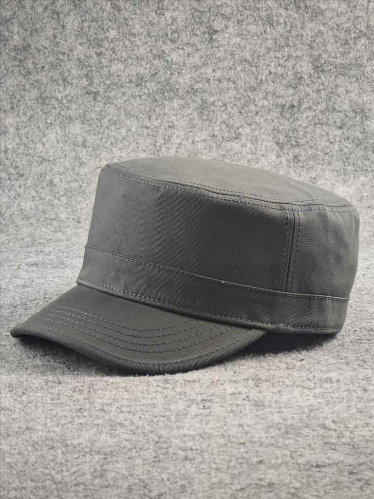 Back-sealed Large Head Circumference Flat Top Hat Pure Colorcasualelegantplus Size Middle-aged and Elderly All Year Roundcasual Peaked Cap Men's Hat