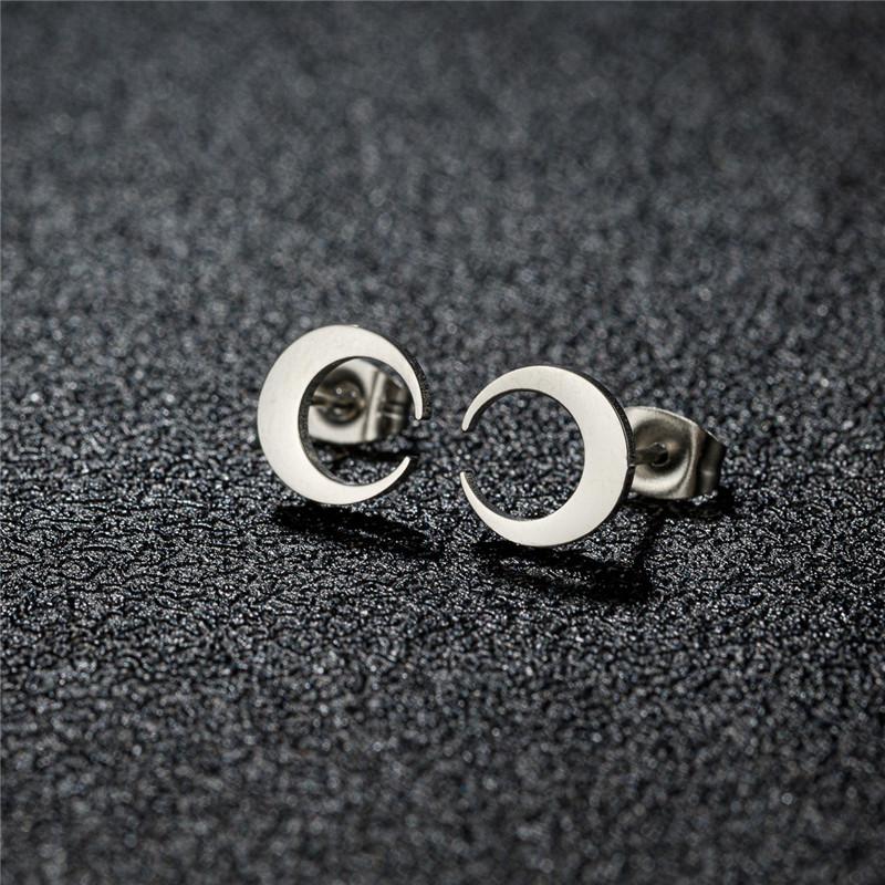 Stainless Steel Star Moon Stud Earrings for Women Everyday Mothers'day Celestial Birthday Gift Crescent Piercing Jewelry