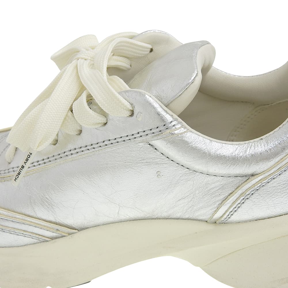 Tory Burch Excellent condition Good Luck Trainer sneakers, women's, silver metallic, size 6M shoes 6 M Silver metallicUsed