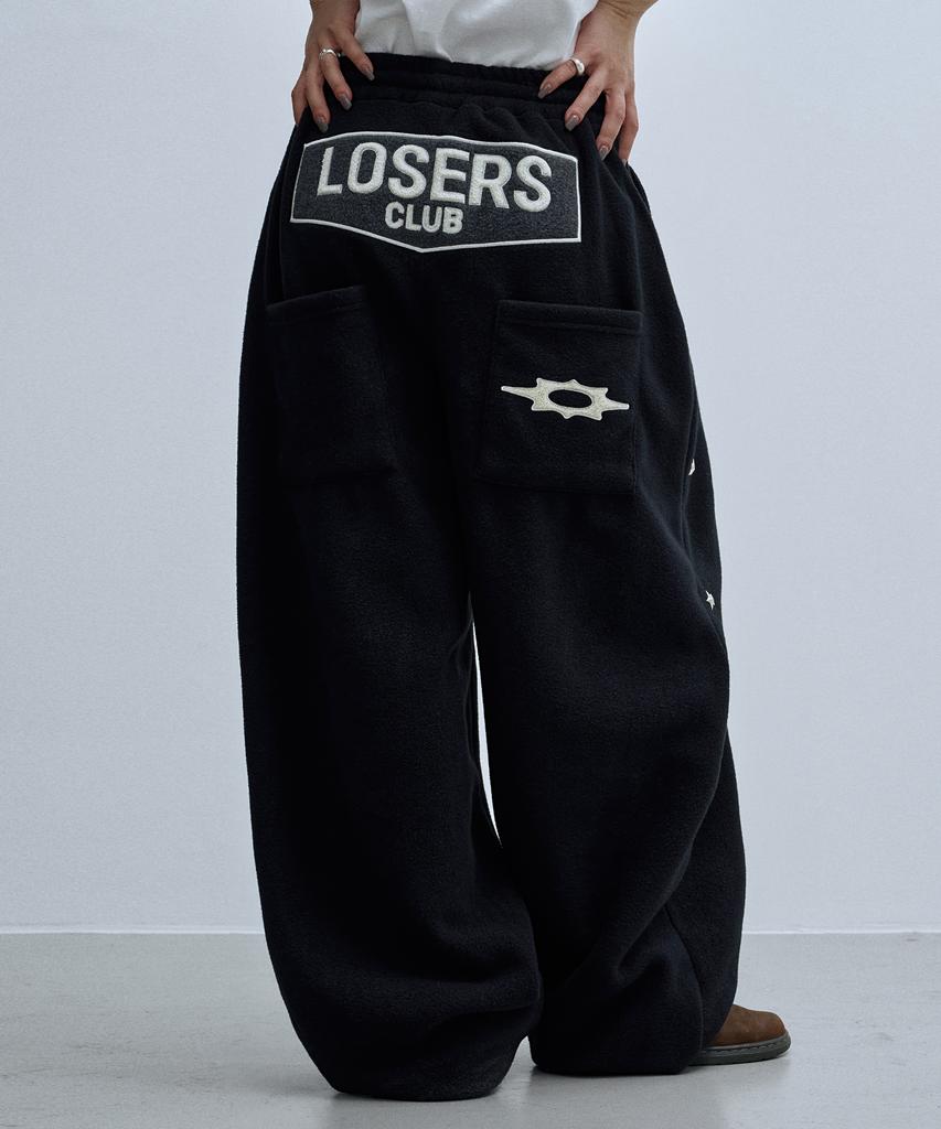 Lujeoseukeulleob Star Stud Wide Fleece Sweatpants Black