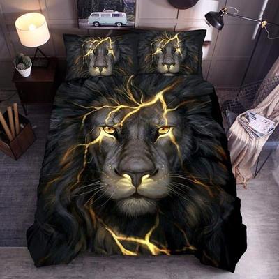 3D Digital Printing Home Textile Tiger Quilt Cover Bed Sheet Wish Three-Piece Bedding Kit