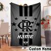 Custom Name Spirit Flamengo Throws Blanket Flannel Blankets for Couch Bed Gifts for Men Women Picnic Blanket Christmas Fan Gifts