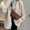 Solid Color Soft Faux Leather Sling Bag for Women, INS Simple Versatile Chest Crossbody Shoulder Bag