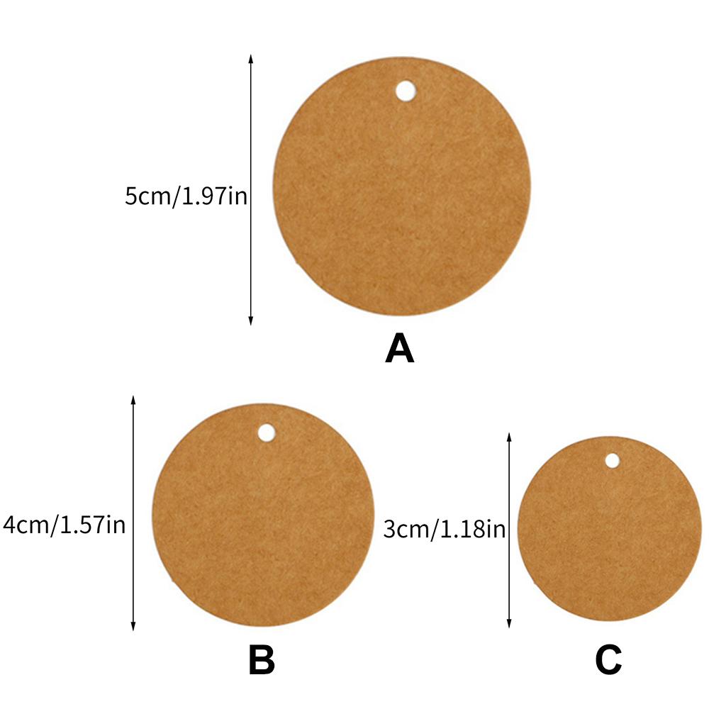 Xiaomi 100Pcs Round Tags 3/4/5cm Circle Kraft Paper Blank Gift Tags Price Tags with Hole Hang Tag for Craft Birthday Wedding Christmas450000
