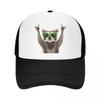 Custom Funny Green Sunglasses Raccoon Trucker Hat for Unisex Women Adjustable Unisex Baseball Cap Outdoor Dad Hat