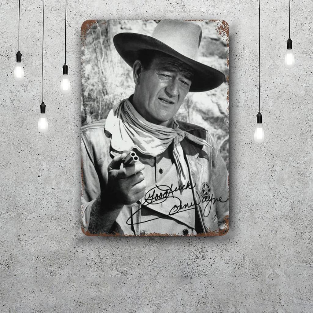 john wayne Classic Poster Rusty Metal Plaque Retro Decorative Plate Bar Man Cave Garage Club Metal Sign Wall Decoration