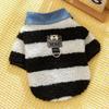 Striped Autumn and Winter Warm Shirt Pomeranian Teddy Can Draw Cats and Puppies Two-legged Pet Clothes