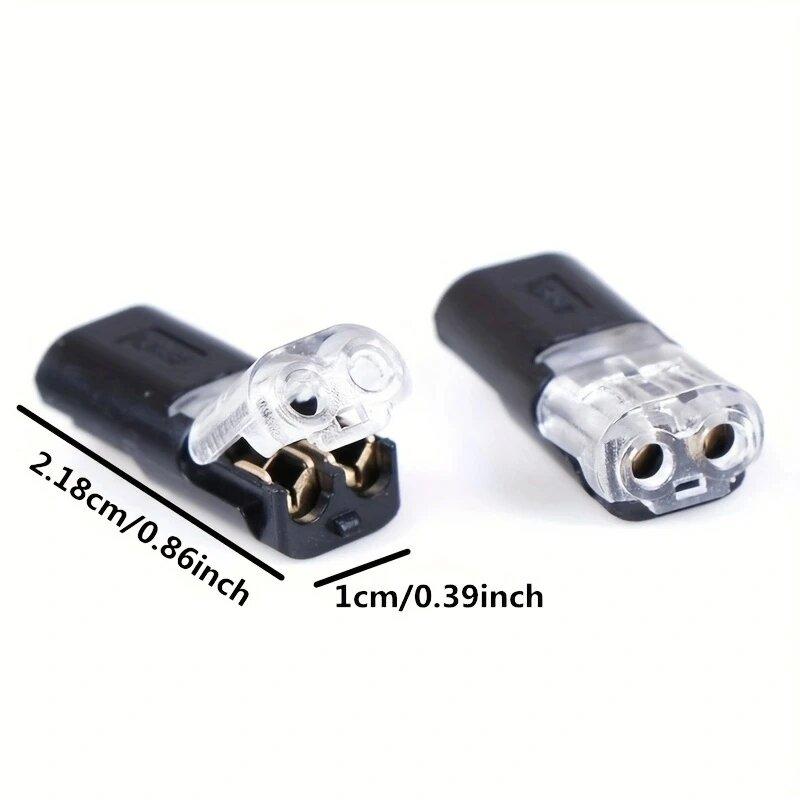 10/20pcs 2 Pin 2 Way Universal Compact Wire Terminals, No Wire-Stripping Required, Toolless Spring Wire Connectors, Quick Splice