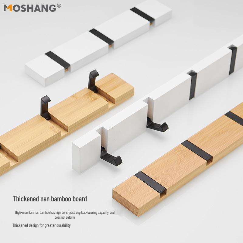 Wall-Mounted Clothes Rack with Hooks for Bedroom or Entryway Behind Door