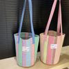 Sweet Knitted Ladies Bucket Bags Large Capacity Novel Women's Beach Shoulder Bag Casual Colorful Female Travel Tote Handbags