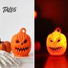 Halloween Craft Activity Supplies Pumpkin Lantern, Spooky Lighted Skeleton Statue, Resin Indoor Outdoor Festival Decor for Porch Table Window
