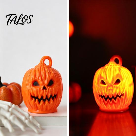 Halloween Craft Activity Supplies Pumpkin Lantern, Spooky Lighted Skeleton Statue, Resin Indoor Outdoor Festival Decor for Porch Table Window