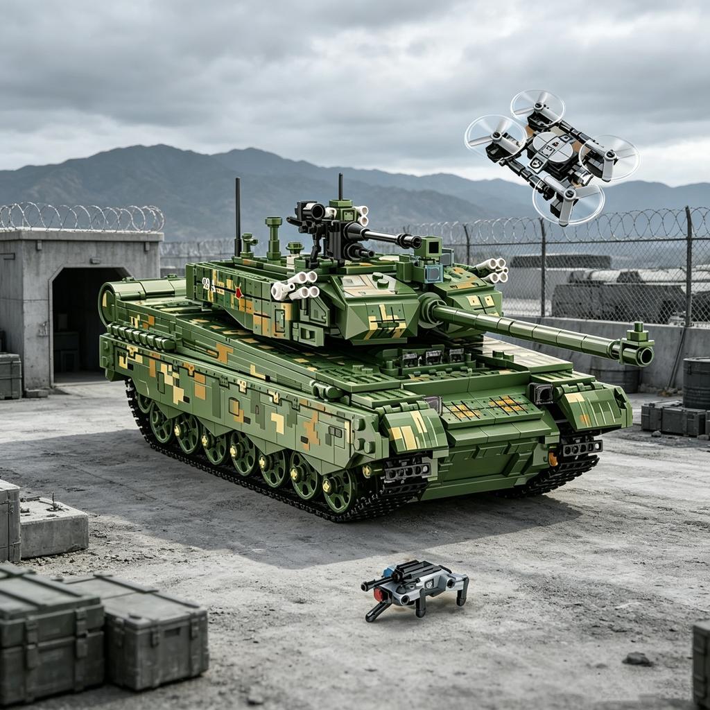1426PCS TYPE 99A Main Battle Tank Building Blocks Military Army Soldiers Bricks Model DIY Assembly Toys Xmas Birthday Gift