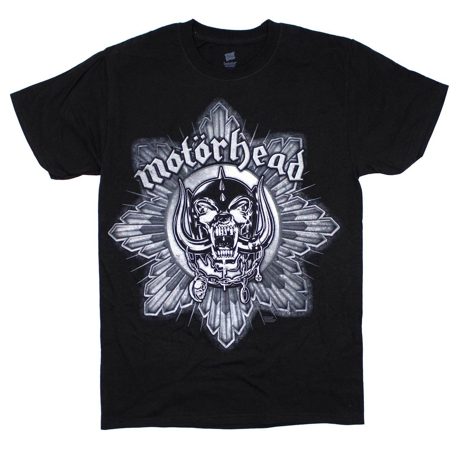 Men s Motorhead Warpig With Rays Logo T-shirt Small Black L