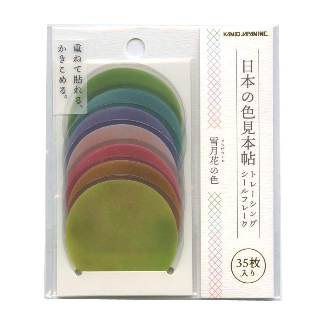 

Japanese Color Sample Book Tracing Flake Stickers Flower 41124 [Snow, Moon, Colors]
