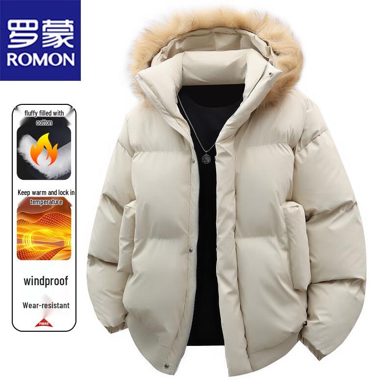 ROMON Men's Hooded Thick Padded Winter Jacket