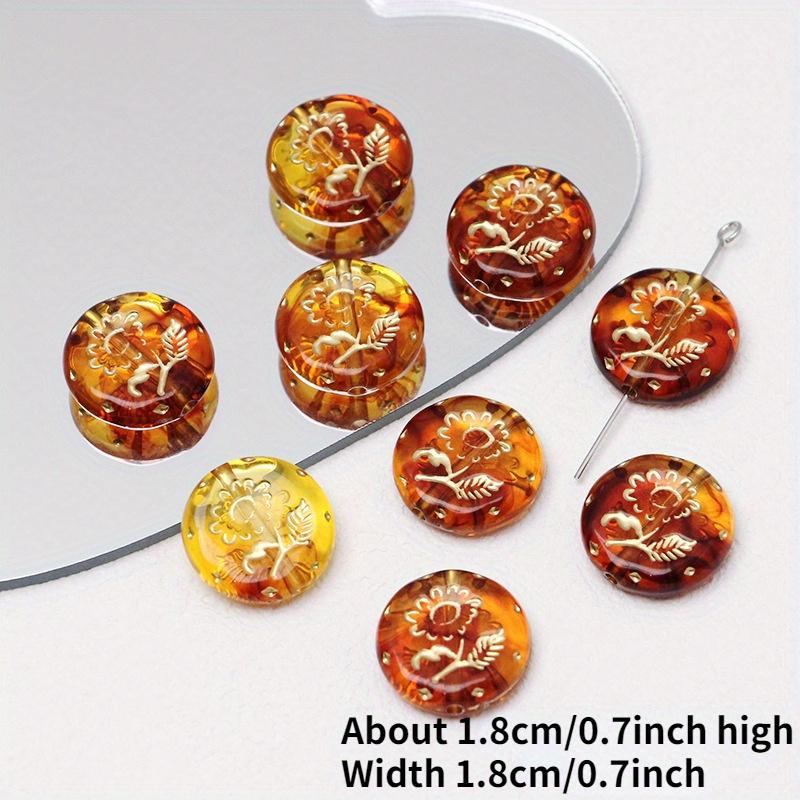 

10 шт. Винтаж Янтарный Золотой размазанный бисер Роза Лук Листья подвеска из бисера Акрил DIY Ювелирные изделия ручной работы Браслет Ожерелье Серьги-гвоздики Ювелирные материалы 10pcs
