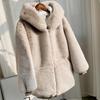 Winter Thick Warm Faux Fur Coat Women Hooded Long Sleeve Faux Fur Jacket Luxury Winter Fur Coats