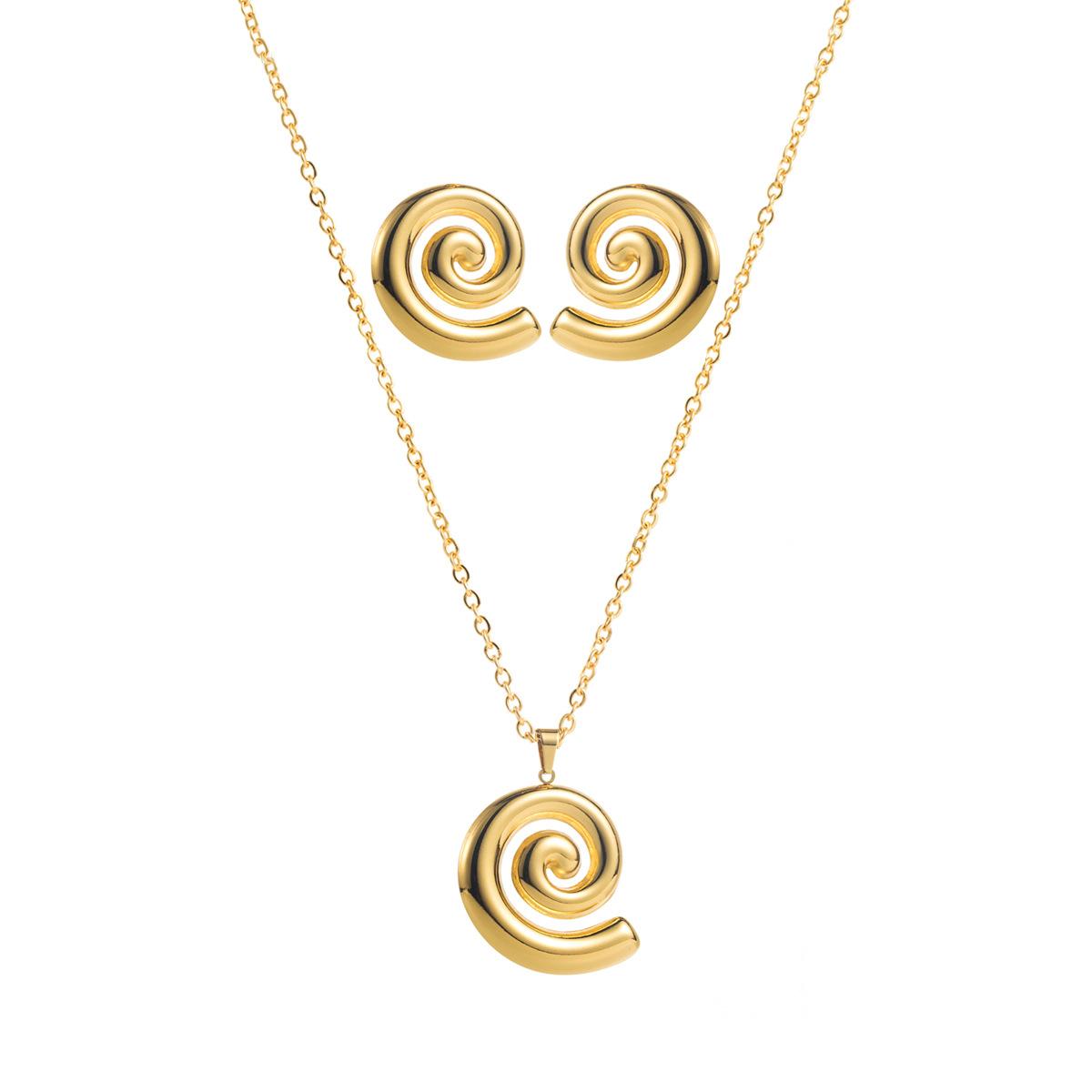 

Women Ins Style 18K Stainless Steel Love Bow Symbol Stud Earrings Necklace Fashion All Match Trendy Jewelry For Women