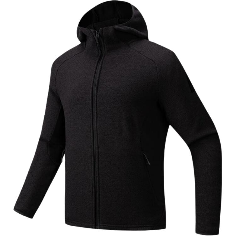 Anta X China National Geography Collaboration Outdoor Series Warm Hooded Casual Solid Color Zip Knit Sweater Men Sweater 152546705-2