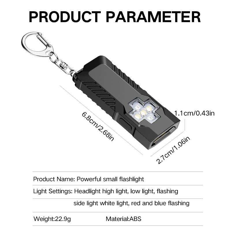 Portable Keychain Outdoor Lighting - Mini High Brightness Rechargeable Cycling Light for Night Use