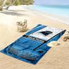 Name Custom Carolina Panthers Print Beach Towel, Large Soft Quick Dry Towel for Beach Camping Swimming