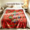 Abstract Geometric Theme Custom Blanket Personalized Name & Text Customized Soft Warm Throw Blanket Home Decor