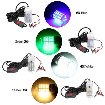 Açık Led balıkçı ışığı Sualtı Balık Bulucu Lamba Ac/dc12v/24v Su Geçirmez Balık Cazibesi Işık 5 m Güç Kablosu Ile