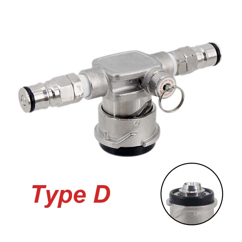 Low Profile Keg Coupler with Ball Lock Gas Beer Post All Stainless Steel 304 Homebrew Kegerator Space Saving Keg Valve