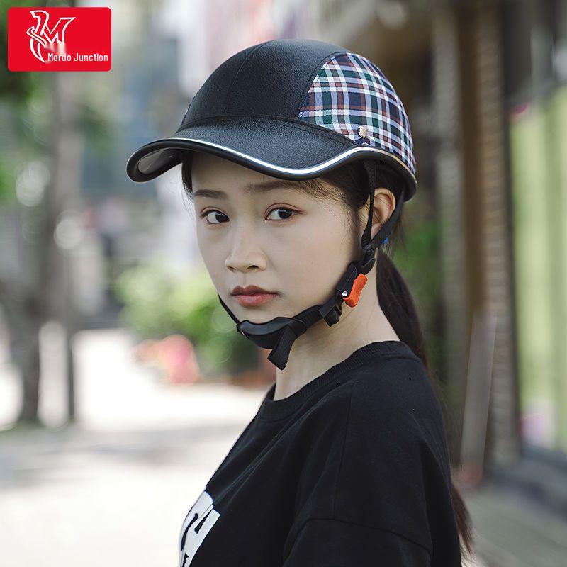 Unisex Retro Duckbill Electric Vehicle Summer Helmet | Sun-Protective, Lightweight Half Cap for Mopeds