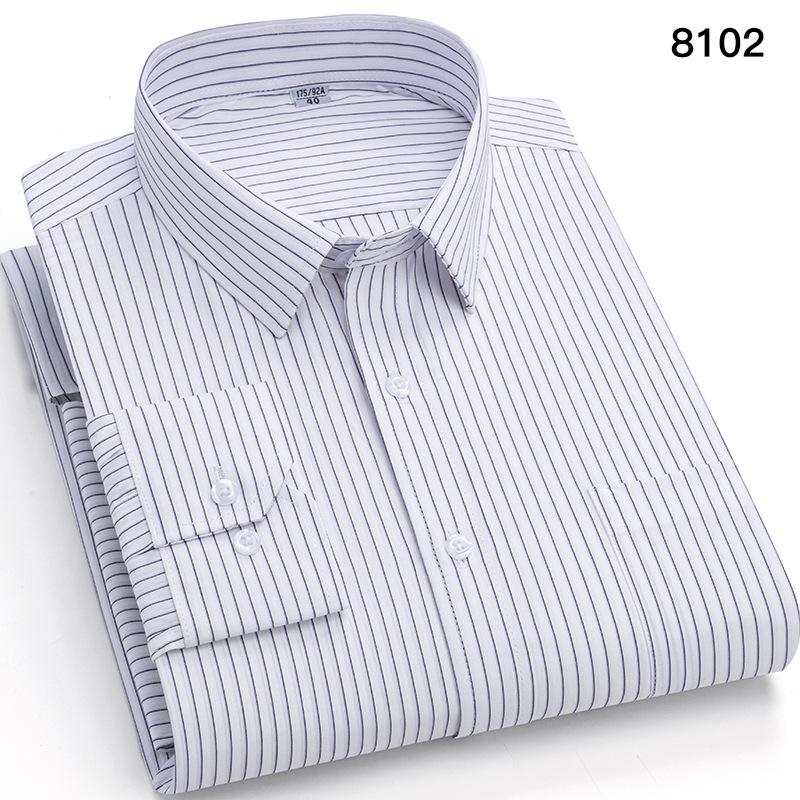 Men's Autumn Striped Business Casual Long-Sleeve Shirt